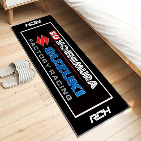 Tapis d'exposition pour moto 60 x 200 cm, antidérapant, idéal pour les passionnés de moto. Tapis décoratif, résistant aux taches et facile à nettoyer