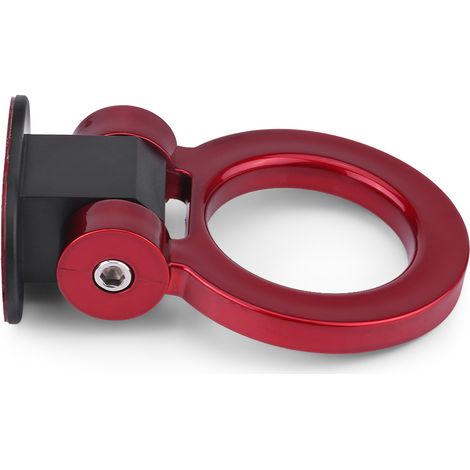 Crochet de remorque pour voiture, anneau de remorque rond adhésif, type universel (rouge) (1/5)