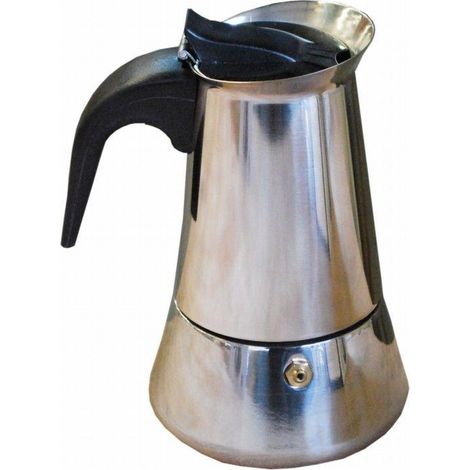 FPLUS cafetera inox.m/baq. 4 tazas , Cafetera de acero inoxidable con asa de nylon negro.
Adecuada para todos los tipos de cocina (gas, eléctricas, vitrocerámicas y de inducción).