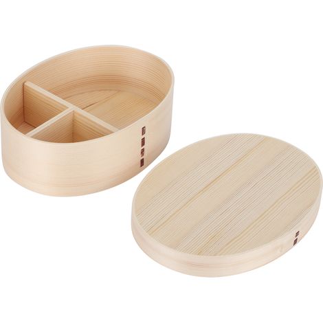 Boîte Bento Bois 17,5x13,5cm - Boîte Repas Portable pour Étudiants et Professionnels - Rangement Alimentaire Écologique (1/5)
