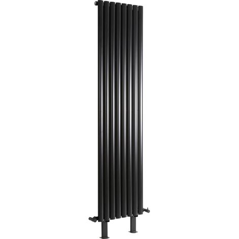 Hudson Reed Vitality - Radiateur Vertical sur Pieds Moderne Noir - 160cm x 47.2cm