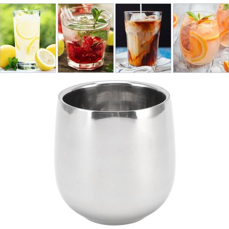 200 ml gebogener Becher, doppelwandiger isolierter Edelstahl-Tee-/Kaffeebecher. (1/5)