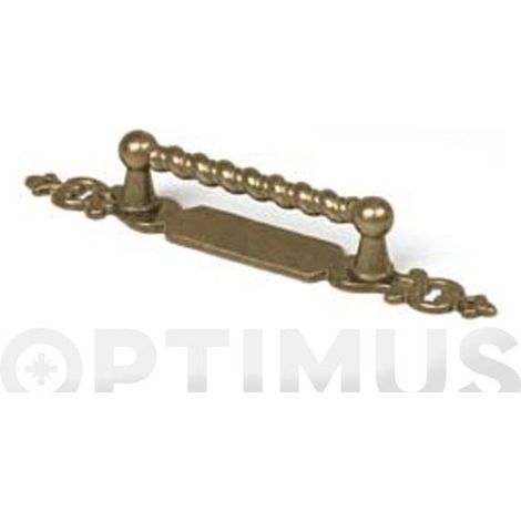 Maniglia per mobili  Stile classico  Realizzato in zama  Finitura in vecchia pelle  Distanza tra i punti: 64 mm  Dimensioni 1281722 mm  Sistema di fissaggio avvitato  Include viti M4  1 unità