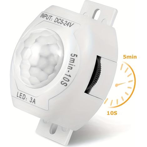Éclairage sans électronique pour escalier, placard, armoire : Veilleuse (5V) à LED avec détecteur de mouvement et détection de corps humain. Plug-and-Play, basse tension (compatible SV/UV/USV) - 1 piè (1/3)