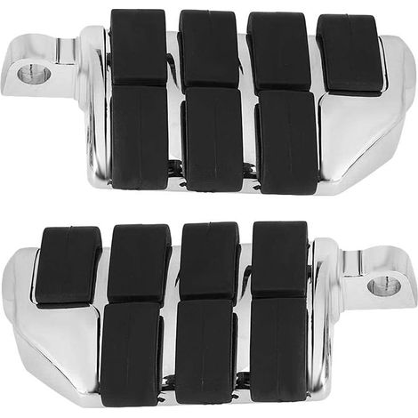 BEBUSINGOTO Marchepieds Arrière de Moto, Repose-pieds VTT Repose-pieds Arrière Passager pour Plancher de Moto Kit de Pédales en Acier Métal Lourd + Caoutchouc (1/5)