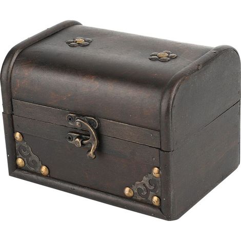 Boîte de rangement vintage en bois, fabriquée à la main, pour bijoux de bureau. Accessoire de décoration. (1/5)