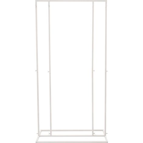 HAUTOUR Arche de fond carrée en métal pour mariage - Arche carrée en métal - Support de fond carré en métal pour mariages, fêtes d'anniversaire, etc. - 2 x 1 m - Blanc (1/5)