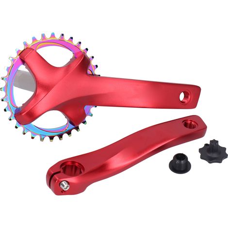 Plateau de chaîne de vélo ZK‑22 en alliage d'aluminium, 32T, bras de manivelle et pédalier rouge pour crankset (1/5)