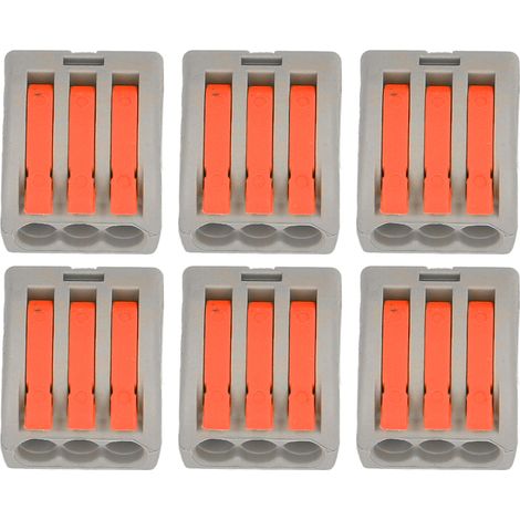 Connecteur fil 3 ports 50 pièces bronze PC compact connexion rapide terminal orange pour câblage bâtiment (1/5)