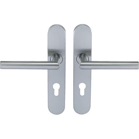 Béquille double inox sur plaque Ligne 19 type V clé I - BRICARD NORMBAU