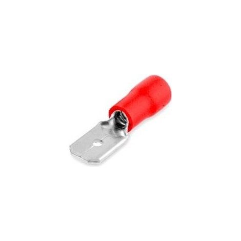 Borne isolée enfichable mâle plate 2,8 / 1,5 mm rouge 50 pcs