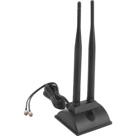 Dualband-SMA-WLAN-Antenne (2,4 GHz/5 GHz) mit 2 m Verlängerungskabel und 6 dB Gewinn (1/5)
