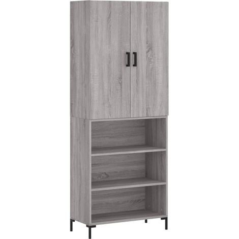 Aparador cajonera mueble almacenaje organizador cocina salón salón alto sonoma 695 x 34 x 180 cm madera de ingeniería gris 020035411 (1/5)