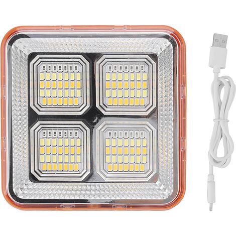 Ortviai Lampe Solaire LED Portative Magnétique pour Camping et Secours – Jaune, 9600 mAh, 4 Modes d’Éclairage (1/5)
