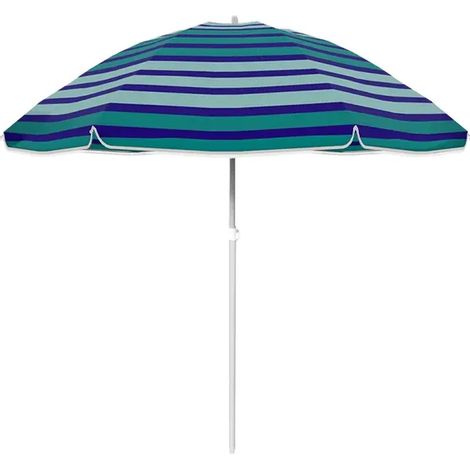Marbueno Sombrilla Oxford Aluminio Con Funda Rayas Azules 200 cm