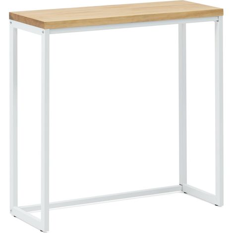 Consola Recibidor iCub Big Wood 120x30x80cm Blanco en madera maciza de pino acabado natural estilo nórdico industrial Box Furniture (1/5)