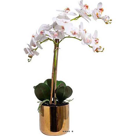 Orchidée phalaenopsis artificielle en pot superbe 3 hampes H 75 cm