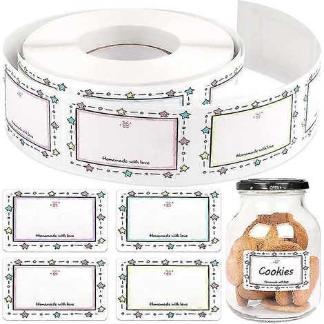 500 étiquettes alimentaires autocollantes 5x3cm pour pots de confiture et autres contenants (1/2)
