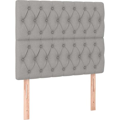 Maison Exclusive - Kopfteil Hellgrau 90 x 7 x 118/128 cm Stoff (1/5)