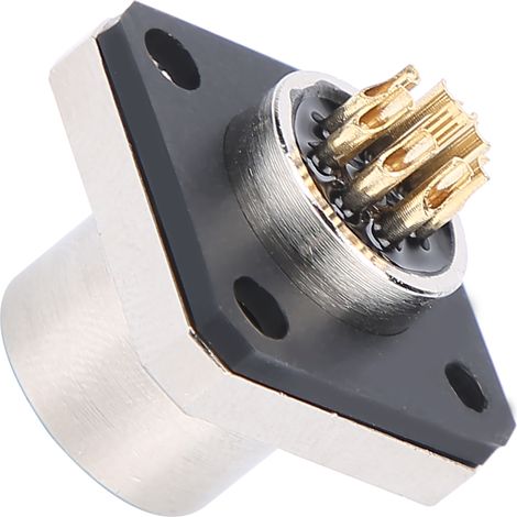 Connecteur étanche à 8 broches, embase carrée, pour fournitures industrielles M12HS8