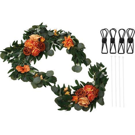 Set mit 2 Hochzeitsblumenarrangements, rosenförmig, natürlich, in leuchtenden Farben, geruchlos, Willkommensblumenarrangement 18063 JS (1/5)
