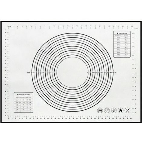 Tapete de silicona graduado para repostería, grande, grueso, antideslizante y libre de BPA, para extender pasta de azúcar y masas de pasteles. (1/5)