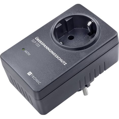 H-Tronic 1114790 Presa intermedia con protezione da sovratensioni Nero (1/3)