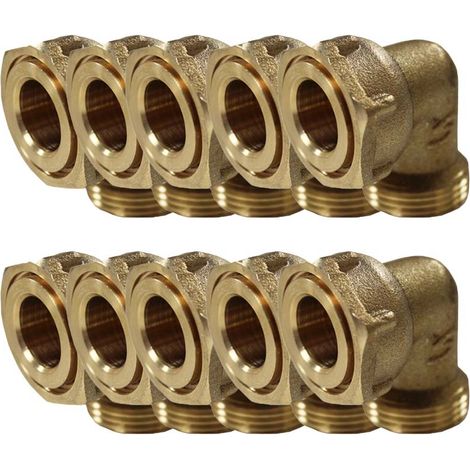 Lot de 10 Coudes mâle 3/4" (20/27) femelle écrou prisonnier 3/4" (20/27) - Arcanaute (1/4)