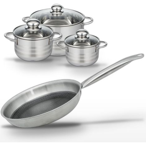 Lot Poêle 28 cm et 3 Faitouts 24/16/14 cm Elo Relief Solution (1/5)