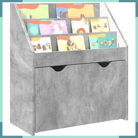892392 Bibliothèque pour enfants Gris béton 60 x 29,5 x 69 cm (1/5)