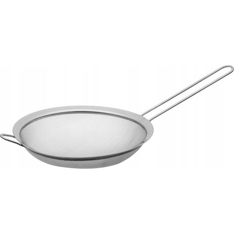 Colador de cocina de acero de 20 cm con mango para tamizar.