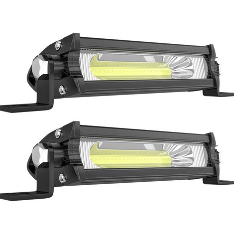 Barre LED COB 9W 9000LM 6500K 12V IP65 faisceau large, lampe de travail mini 1 rangée pour voiture moto camion 4x4 VTT bateau chantier(4pcs) (1/5)