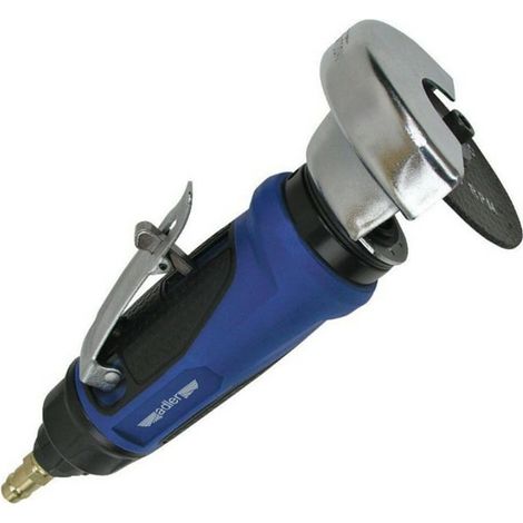 Adler Esmeriladora angular neumática 75mm, herramienta profesional para desbaste y corte industrial, sistema neumático de alta presión, diseño ergonómico, seguridad avanzada, color metálico.