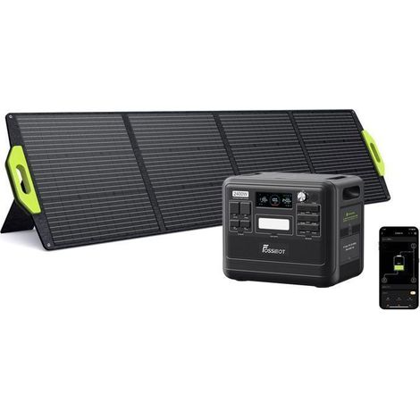 FOSSIBOT F2400 2048Wh 2400W Tragbare Stromzentrale + 200W Solarpanels, LFP Batterie Generator Elektrische Energie Station