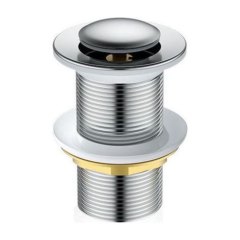 QAZQA Bonde de Lavabo,Universel Bonde Pop-up sans Trop-plein Bonde de Vidage Automatique avec Bouchon de Vidange sans Tirette Clic Clac à Clapet Push Open en Inox Chromée pour Lavabo Salle de Bain