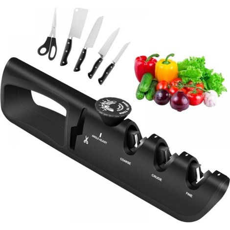 Lntyq Aiguiseur De Couteaux, Bouton D'angle Réglable À 6 Niveaux Aiguiseur De Couteaux Professionnel Multifonctionnel (1/5)