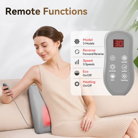 Coussin de massage Shiatsu 3D chauffant, appareil de massage portable 12 V pour cou et épaules, dispositif électrique pour dos, parfait pour domicile, travail et auto, 12 W. (1/5)