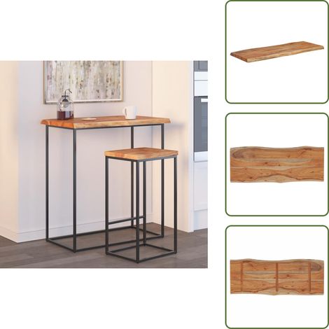 Tavolo da servizio - vidaXL Piano Tavolo 100x40x2,5 cm Rettangolare Legno Acacia Bordi Vivi - Bordi vivi