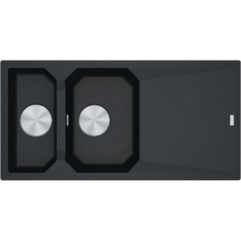 Lavello cucina 2 vasche Franke FXG661 gocciolatoio reversibile fragranite 100x50 cm. nero (1/2)
