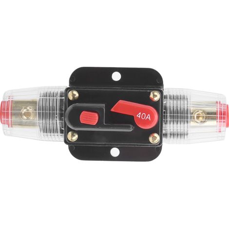 Interruttore automatico di corrente con ripristino automatico, amplificatori audio, protezione da sovraccarico, portafusibile con manuale per auto, barca marina, Stereo40A