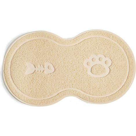 Tapis d’Alimentation pour Chat en Silicone, Imperméable et Antidérapant Tapis Gam Chien et Chat Napperon Bol d'eau Triomphe - blanc, 45 X 25 cm (1/5)