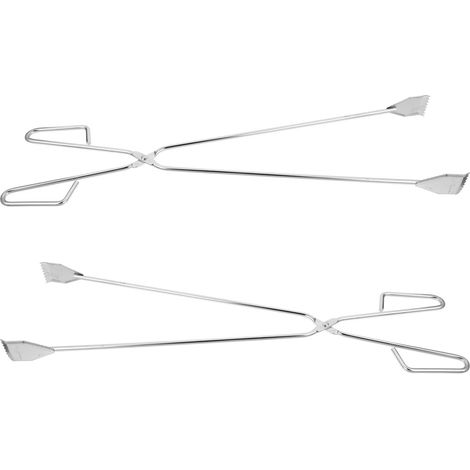 Filiyano-Lot de 2 pinces à bois longues, outils de cheminée robustes en acier résistant à la chaleur (1/5)