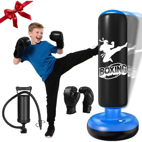 Sac de Frappe Enfant 160CM Punching Ball Enfants avec Gants de Boxe Ultra-Résistant PVC Gonflable Sac de Boxe Cadeaux pour Garçons et Filles 3-12 Ans pour Pratique du Karaté, Taekwondo (1/5)
