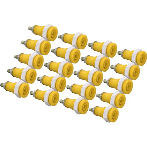 20 Pièces Connecteurs Banane 4mm Haute Performance pour Câblage Électrique Professionnel - Jaune (1/5)
