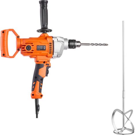 Perceuse Mélangeur Électrique Filaire 12,7 mm, 0-850 tr/min, 3,2 A, avec Poignée D, pour Mélange de Peinture, Ciment et Aliments (1/5)