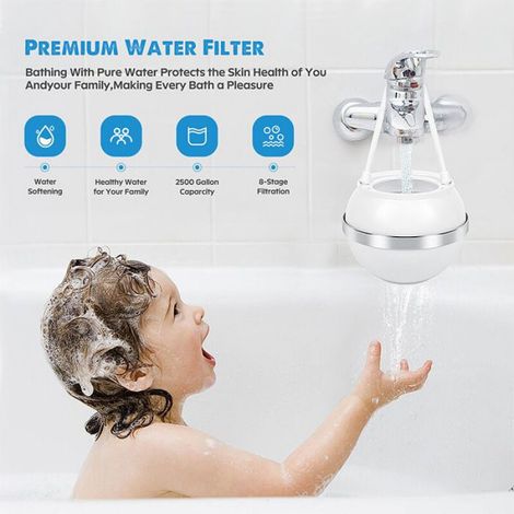 Filtre À Eau Pour Baignoire - Compatible Robinet Avec Débordement - Capacité 2500 Gallons - Adoucisseur Eau Dure - 1 Pièce (1/4)