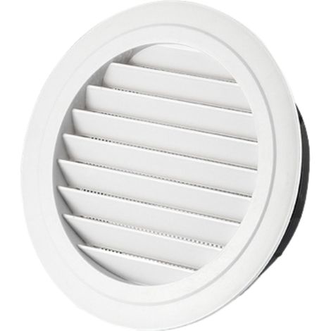 Grille de ventilation, persiennes obliques, pour ouvertures Ø 200 mm, blanche (1/5)