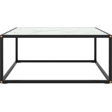 Maison Exclusive - Couchtisch Schwarz mit Weißem Glas in Marmor-O (1/5)
