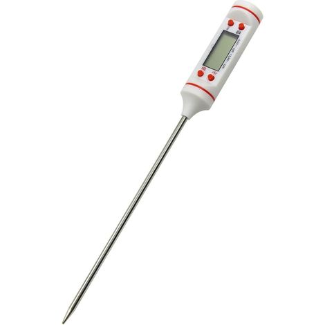 Digitales Küchenthermometer mit langer Sonde, sofortige Ablesbarkeit, genau und einfach zu bedienen, weiße Farbe (1/5)