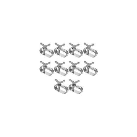 Lot de 10 tendeurs pour clôture, câble barbelé et grilles de jardin, fixation robuste (1/5)
